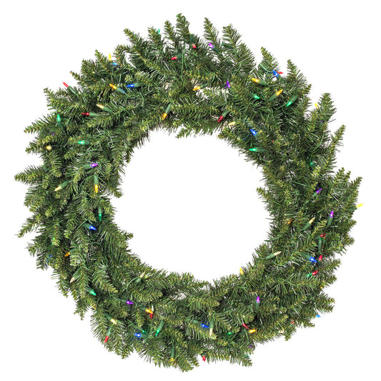 Vickerman 96" Camdon Fir Artificial Christmas Wreath Multi-colored LED Mini Lights