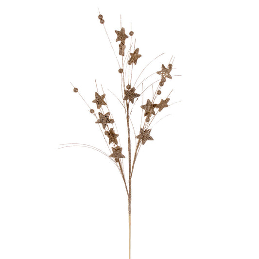 Vickerman 33" Champagne Star and Ball Glitter Spray 6 per bag.