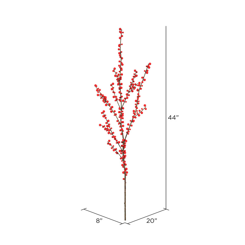 Vickerman 44" Artificial Red Polyester Berry Spray.