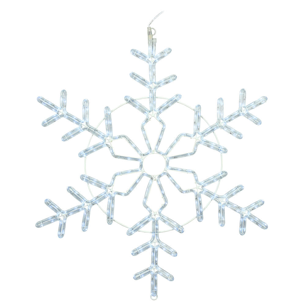 Vickerman 36" Pure White LED Forked Twinkle Ropelight Snowflake