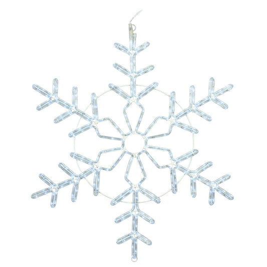 Vickerman 36" Pure White LED Forked Twinkle Ropelight Snowflake