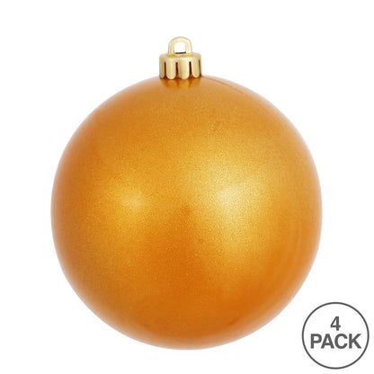 Vickerman 6" Antique Gold Candy Ball Ornament 4 per Bag