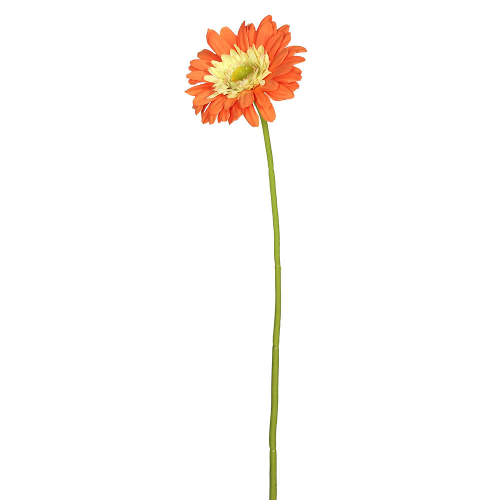 Vickerman 21" Artificial Orange Gerbera Daisy Stem 6 per Bag