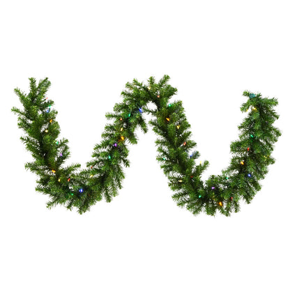 Vickerman 9' Douglas Fir Artificial Christmas Garland Multi-Colored LED Lights