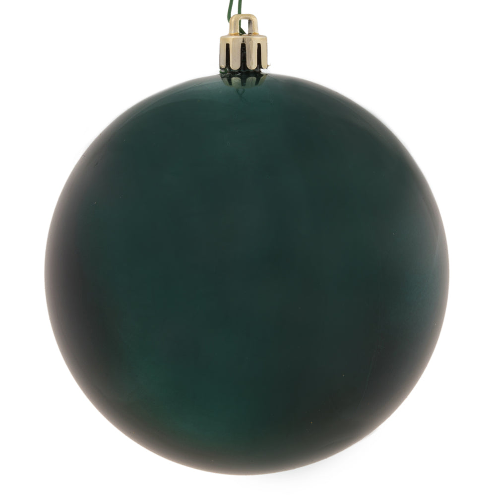 Vickerman 4" Sea Blue Shiny Ball Ornament 6 per Bag