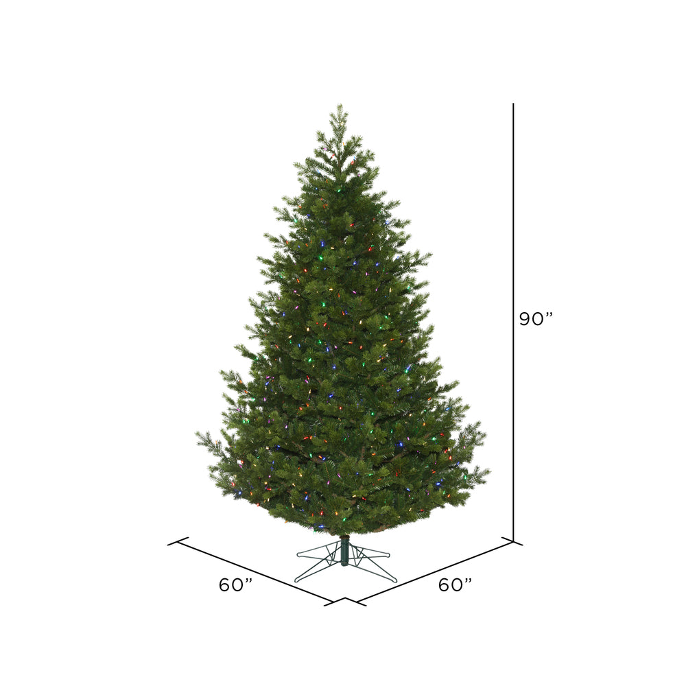 Vickerman 7.5' x 55" Eagle Fraser Full Artificial Christmas Tree with Multi-colored LED lights.