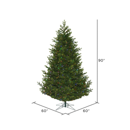 Vickerman 7.5' x 55" Eagle Fraser Full Artificial Christmas Tree with Multi-colored LED lights.