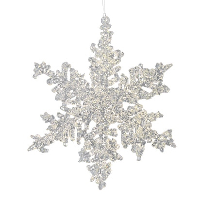 Vickerman 5" Clear Snowflake Silver Glitter Christmas Ornament 6 Pk