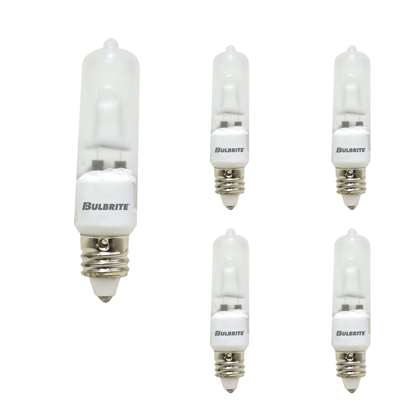 BULBRITE HALOGEN T4 MINI-CANDELABRA SCREW (E11) 50W DIMMABLE LIGHT BULB 2900K/SOFT WHITE 5PK (610052)