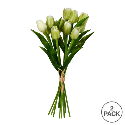 Vickerman 14" Artificial Green Tulip Bundle 2 per pack
