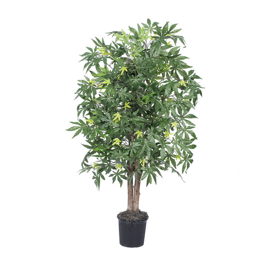 Vickerman 4' Artificial Japanese Maple Bush Black Plastic Pot.