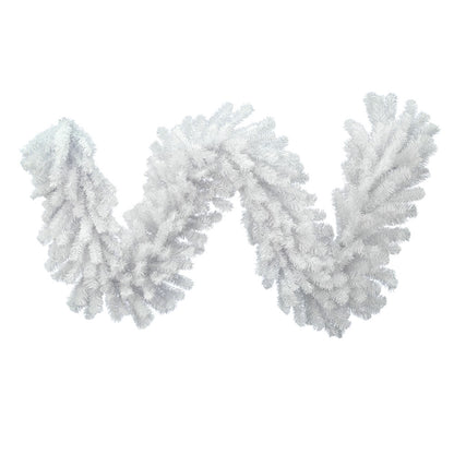 Vickerman 9' Crystal White Spruce Artificial Christmas Garland Unlit