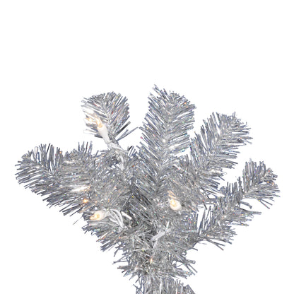 Vickerman 5.5' Silver Pencil Artificial Christmas Tree Warm White Dura-lit LED Lights.