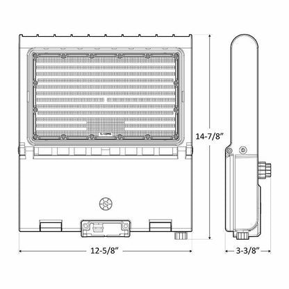 Westgate Flood/Area Light,T 120-277V, Outdoor Lighting, 50W/80W/100W/150W, 125 Lumens/W, 30K/40K/50K/57K, White 0~10V Dimmable