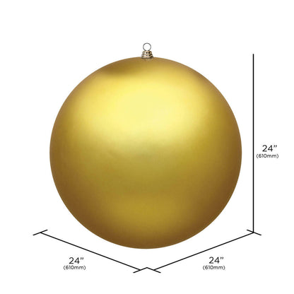 Vickerman 24" Giant Matte Gold Ball Christmas Ornament UV Resistant