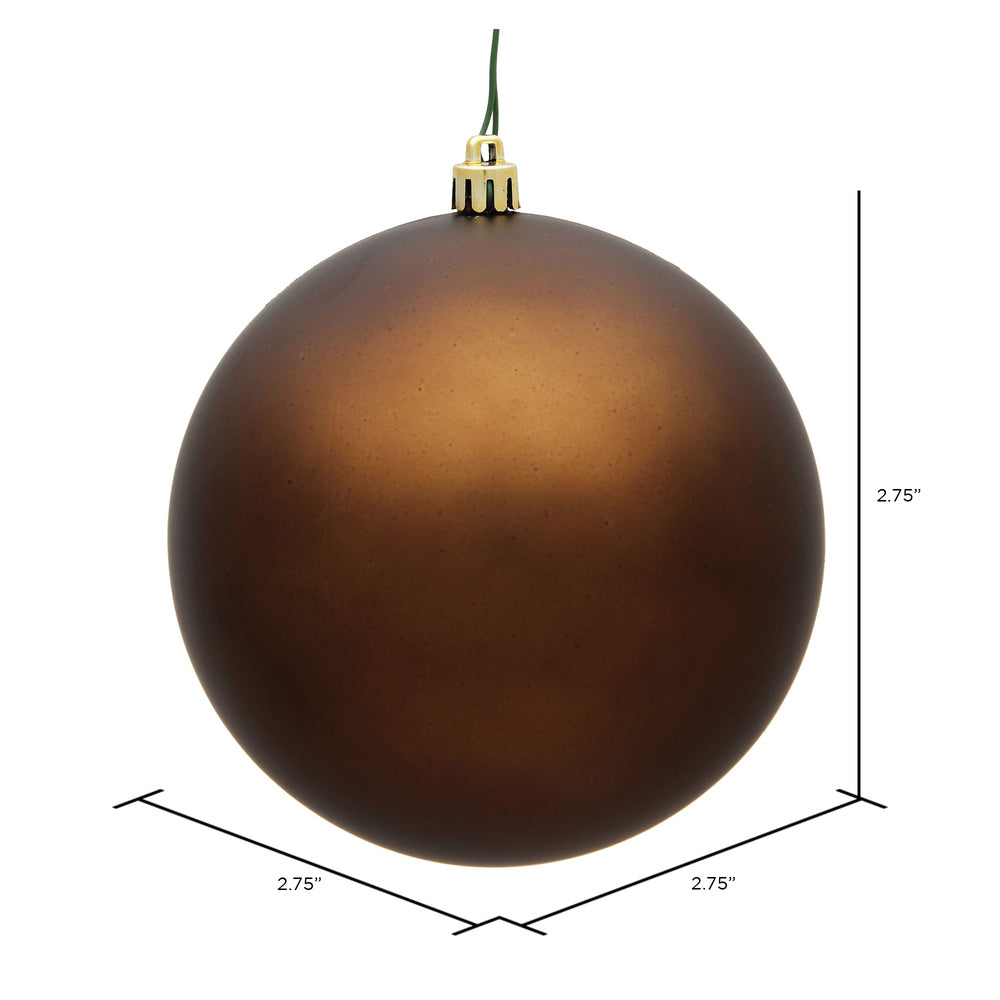 Vickerman 2.75" Mocha Matte Ball Ornament 12 per Bag