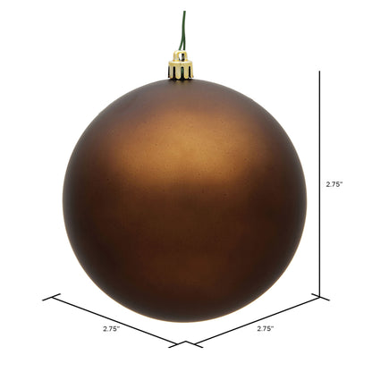 Vickerman 2.75" Mocha Matte Ball Ornament 12 per Bag