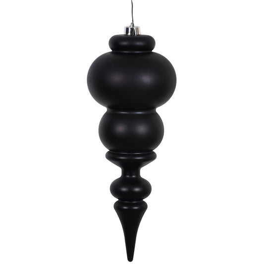 Vickerman 14" Black Matte Finial Ornament