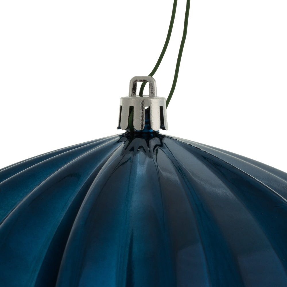 Vickerman 5.7" Midnt Blue Shiny Onion Christmas Ornament UV treated Set of 3