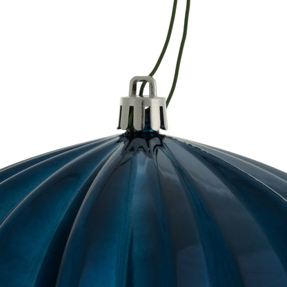 Vickerman 5.7" Midnt Blue Shiny Onion Christmas Ornament UV treated Set of 3
