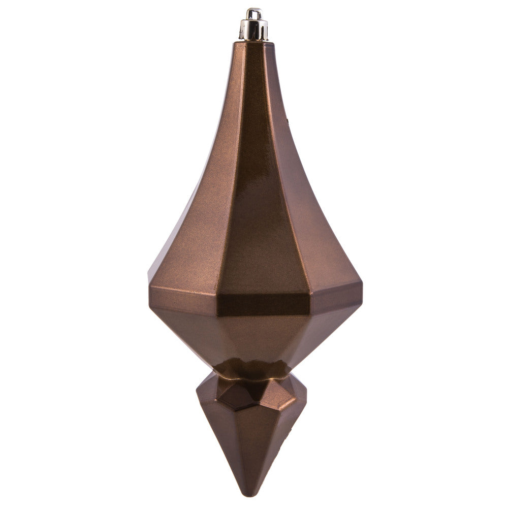 Vickerman 8" Mocha Candy Finish Diamond Finial Ornament Pack of 2