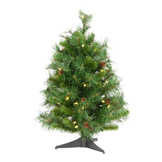 Vickerman 2' Cheyenne Pine Artificial Christmas Tree Warm White Dura-Lit® LED Lights