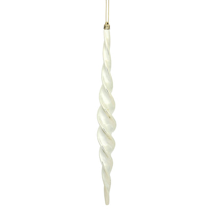 Vickerman 14.6" Champagne Shiny Spiral Icicle Christmas Ornament Pack of 2