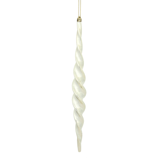 Vickerman 14.6" Champagne Shiny Spiral Icicle Christmas Ornament Pack of 2