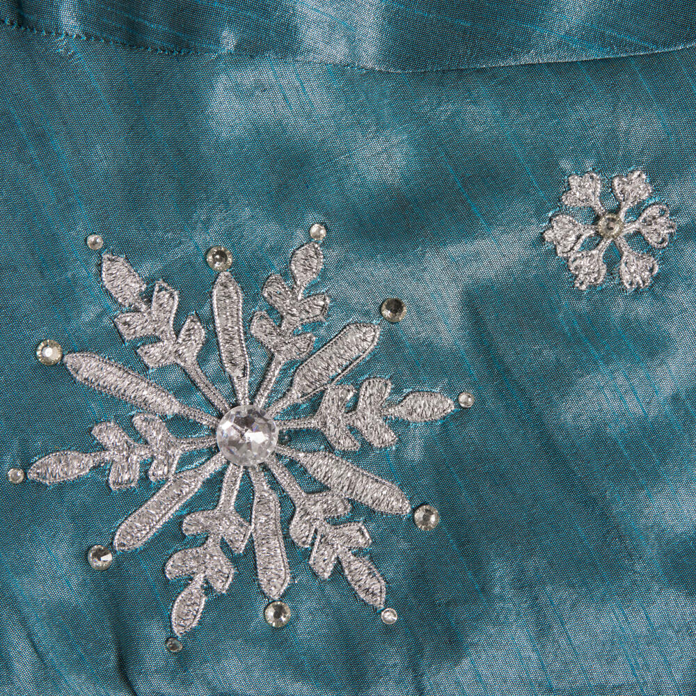 Vickerman 52" Teal Snowflake Christmas Tree Skirt