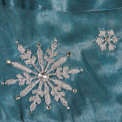 Vickerman 52" Teal Snowflake Christmas Tree Skirt