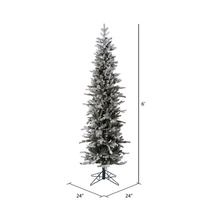 Vickerman 6' Frosted Glitter Tannenbaum Pine Artificial Christmas Tree Pure White LED Lights