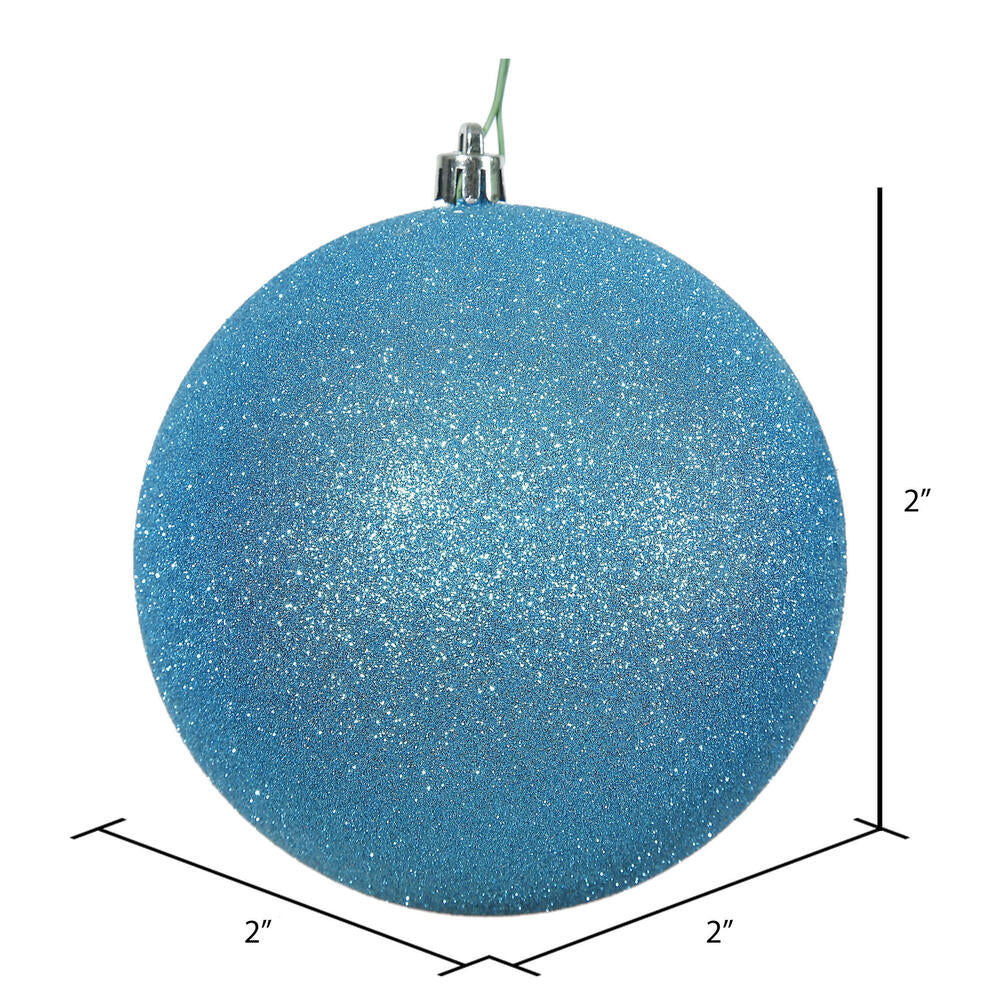 Vickerman 2.4" Turquoise Glitter Ball Ornament 24 per Bag