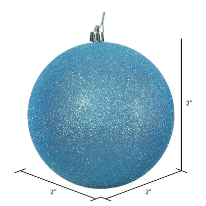 Vickerman 2.4" Turquoise Glitter Ball Ornament 24 per Bag