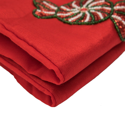 Vickerman 52" Red Beaded Candy Cane Christmas Tree skirt