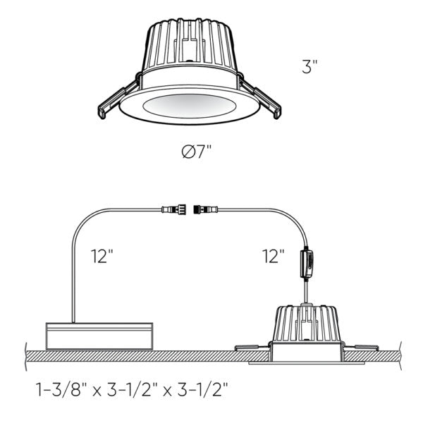Round regressed recessed light