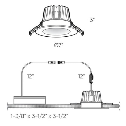 Round regressed recessed light