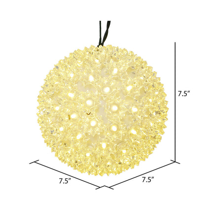 Vickerman 7.5" Starlight Sphere Christmas Ornament with 100 Warm White Wide Angle LED Lights