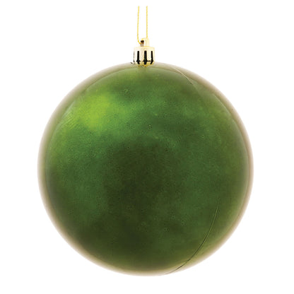 Vickerman 6" Moss Green Shiny Ball Ornament 4 per Bag