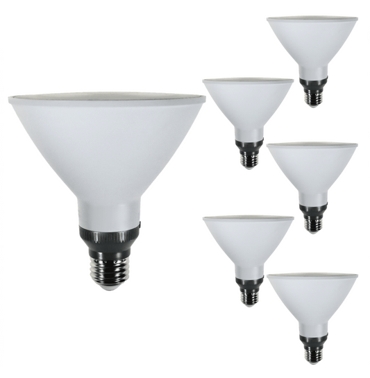 Damar PAR38 LED Flood Light Bulb 15W E26 Base 27K/30K/35K/40K/50K Adjustable CCT Ideal for Track & Recessed Spot Light 120V 1200 Lumens Dimmable White Finish Pack of 6