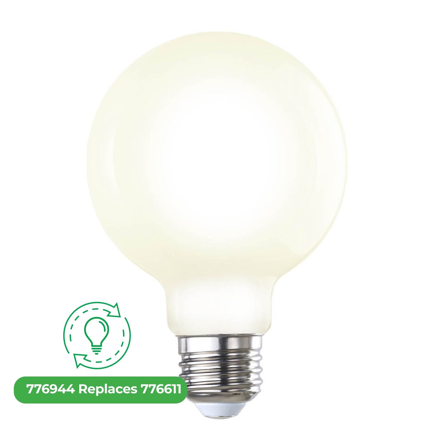 Bulbrite LED Filament 8.5 Watt Dimmable Globe G25 Light Bulb with Milky finish and Medium (E26) Base - 2700K Warm White Light, 800 Lumens