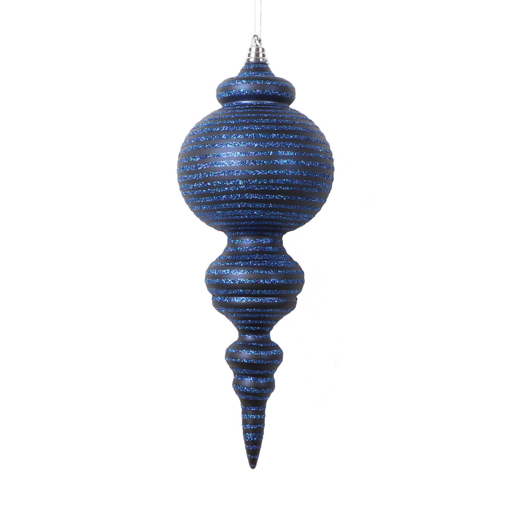 Vickerman 10" Matte Midnight Blue Finial Ornament 2 per bag.