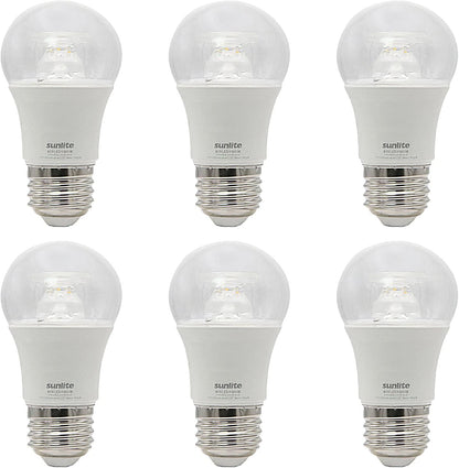 Sunlite LED A15 Appliance Clear Light Bulb, 6 Watts (40W Equivalent), 450 Lumens, Medium Base (E26), 90 CRI, Dimmable, ETL Listed, Ceiling Fan, 5000K Daylight, 6 Count