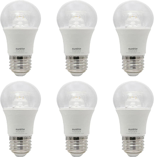 Sunlite LED A15 Appliance Clear Light Bulb, 6 Watts (40W Equivalent), 450 Lumens, Medium Base (E26), 90 CRI, Dimmable, ETL Listed, Ceiling Fan, 5000K Daylight, 6 Count