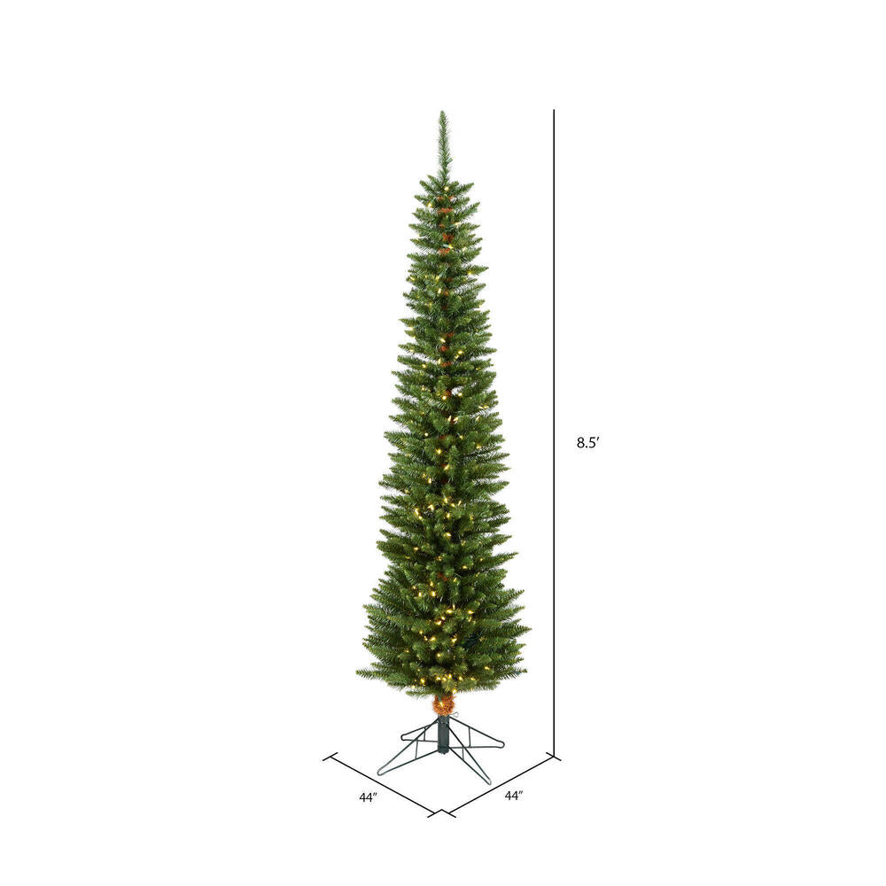 Vickerman 8.5' Durham Pole Pine Artificial Christmas Tree Warm White LED Dura-lit Lights