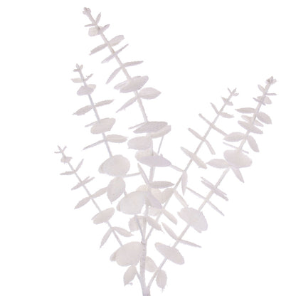 Vickerman 6' White Artificial Eucalyptus Snowy Garland.