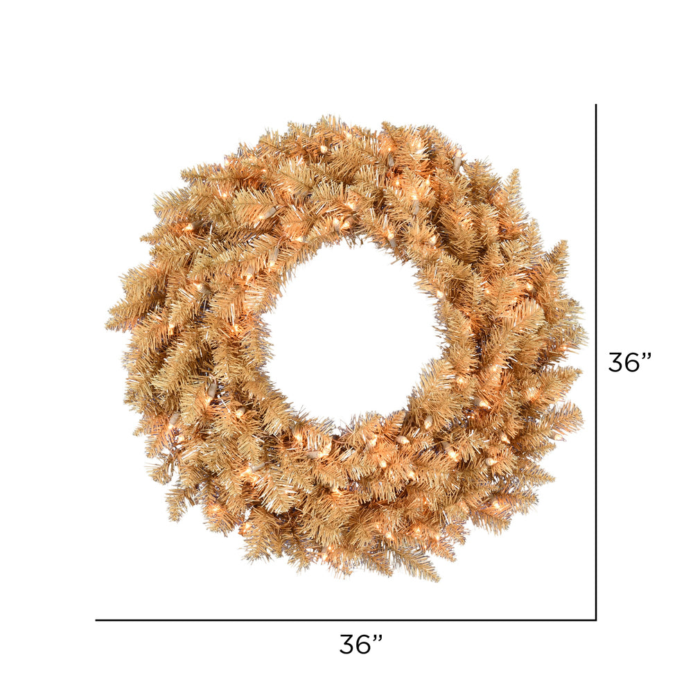 Vickerman 36" Gold Fir Artificial Christmas Wreath Clear Dura-lit Incandescent Lights