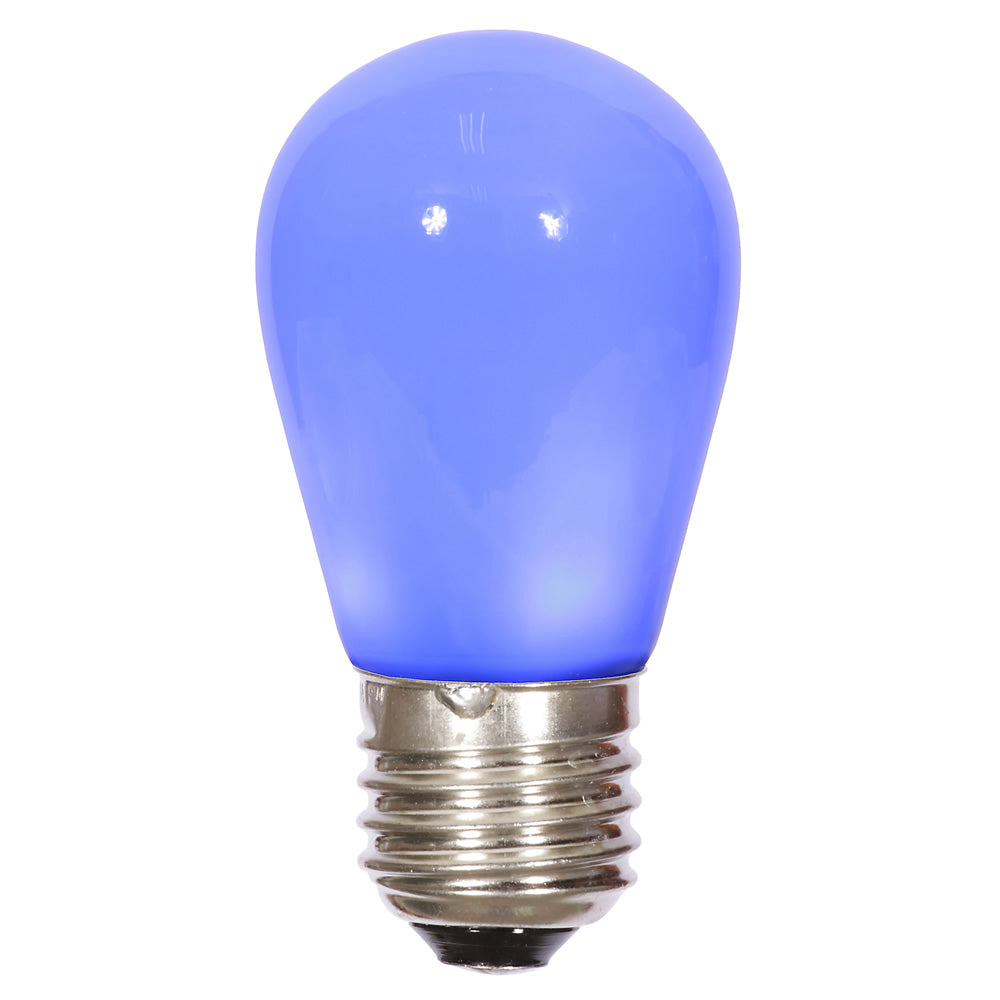 Vickerman S14 LED Blue Ceramic Bulb 1.3 Watts, 130V, E26 Medium Nickel Base, 5 per pack.