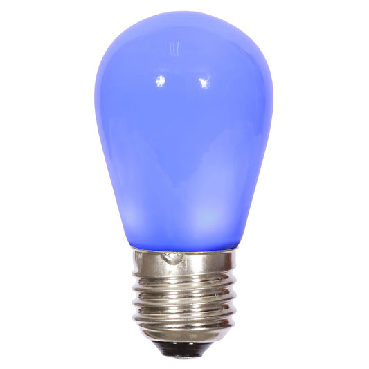 Vickerman S14 LED Blue Ceramic Bulb 1.3 Watts, 130V, E26 Medium Nickel Base, 5 per pack.