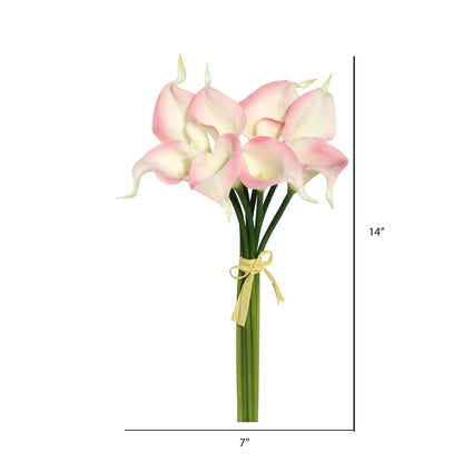 Vickerman 14'' Artificial Pink Calla Lily. Eight stems per pack.