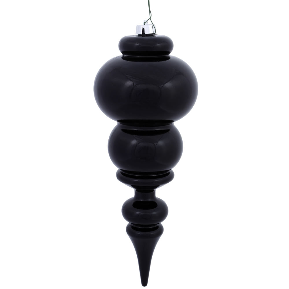 Vickerman 14" Black Shiny Finial Ornament